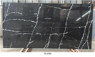 Panda White Artificial Stone Slab Quartz Tiles