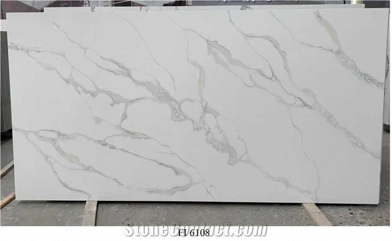 White Artificial Quartz Slabs Engineered Stone