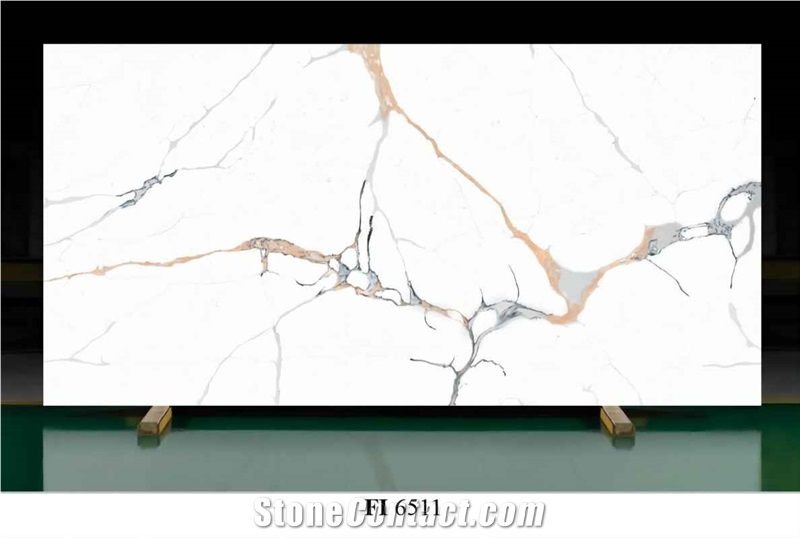 White Artificial Quartz Slabs Engineered Stone