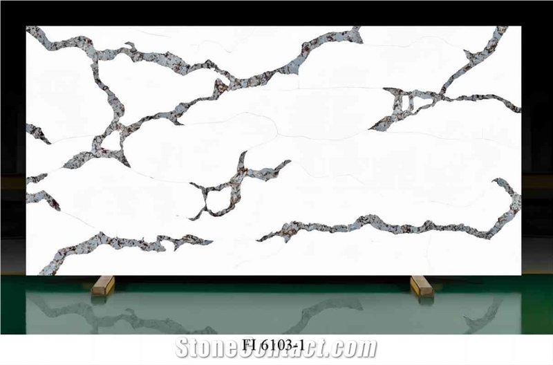 White Artificial Quartz Slabs Engineered Stone