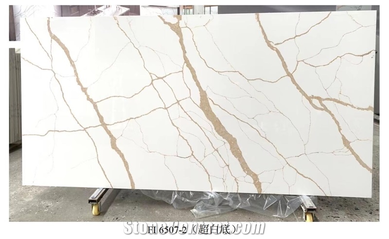 White Artificial Quartz Slabs Engineered Stone