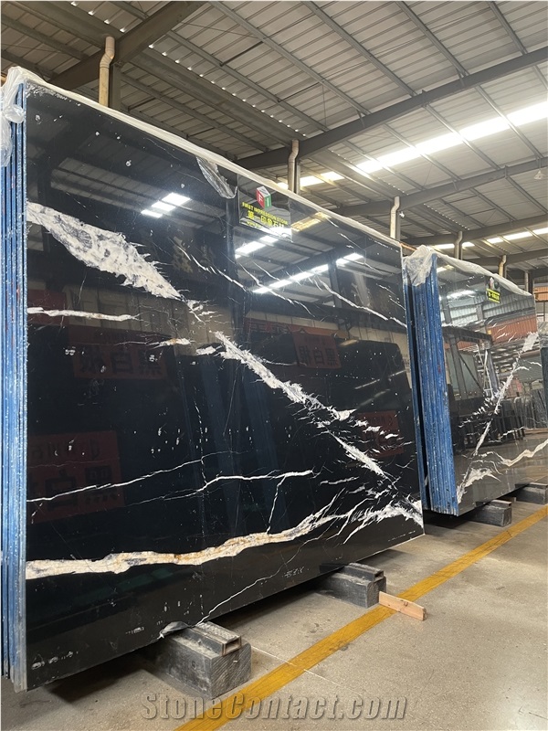 Nero Marquina Slabs Black Marble Wall Tiles