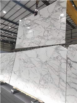 Statuario White Marble Slab Floor Tile