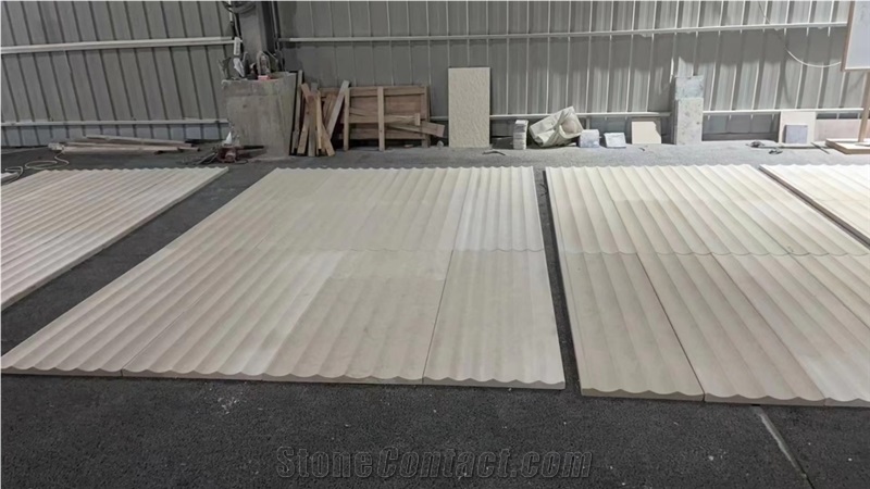 3D CNC  Wall Panels In Porto Beige Limestone