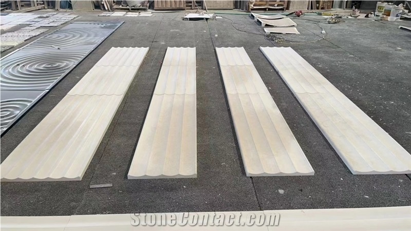 3D CNC  Wall Panels In Porto Beige Limestone