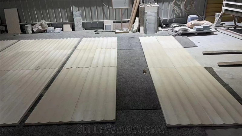 3D CNC  Wall Panels In Porto Beige Limestone