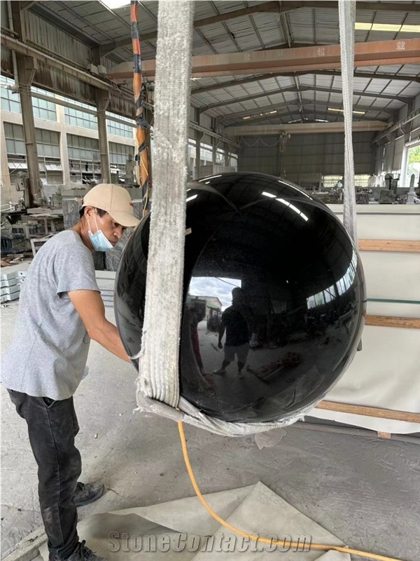 Black Granite Sphere Fountain