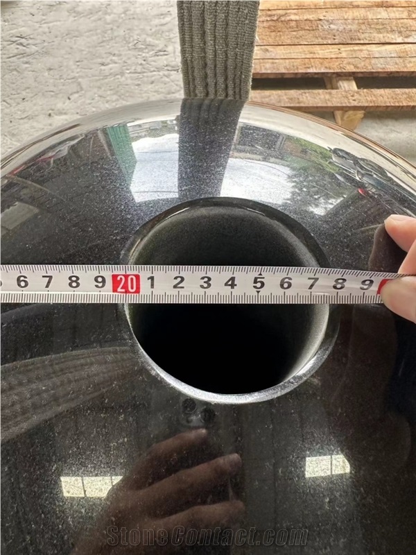 Black Granite Sphere Fountain