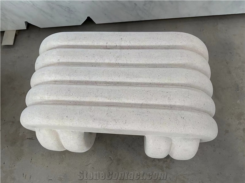 Customized Beige Stone End Table
