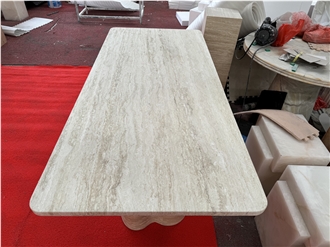 Italy Travertine Rectangular Dinning Table