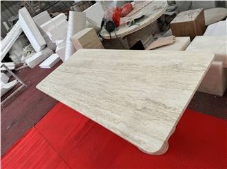 Italy Travertine Rectangular Dinning Table