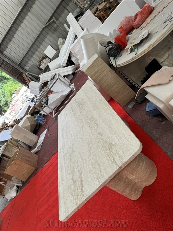 Italy Travertine Rectangular Dinning Table