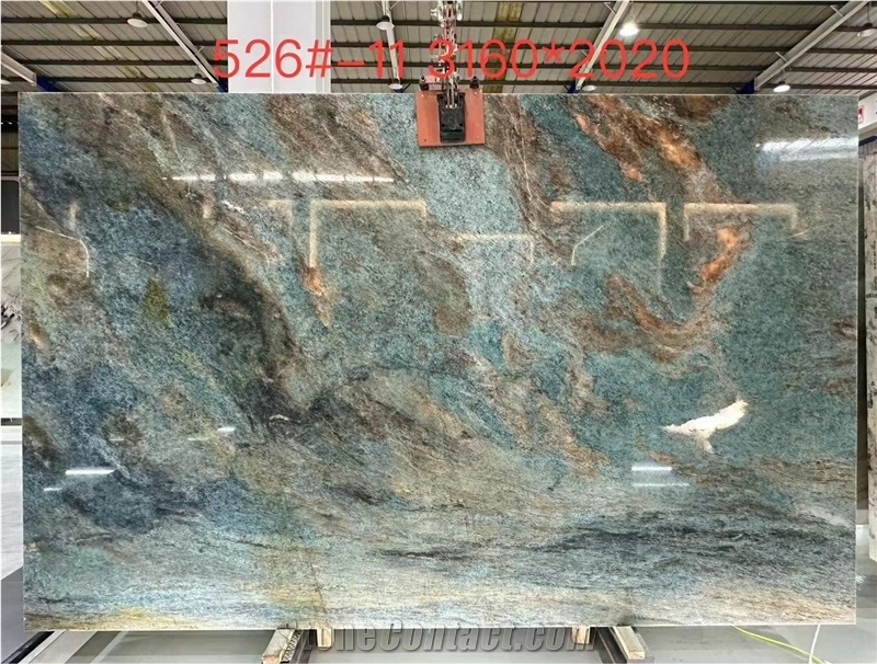 Jeriba Blue Quartzite Amazon Blue Polished Quartzite Slabs
