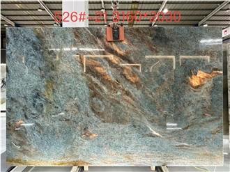 Jeriba Blue Quartzite Amazon Blue Polished Quartzite Slabs