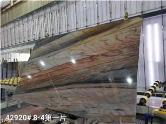 Golden Zelle Quartzite Slabs Multicolor Stone Tile For Wall