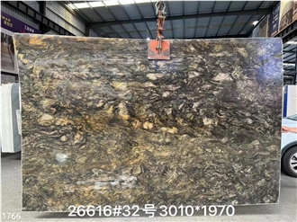 Platinum Granite Slabs Black Gold Diamond Stone Tile