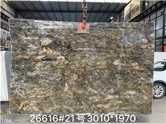 Platinum Granite Slabs Black Gold Diamond Stone Tile