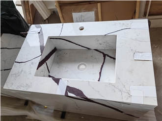 5010 New York Quartz Black Veins Bathroom Countertop