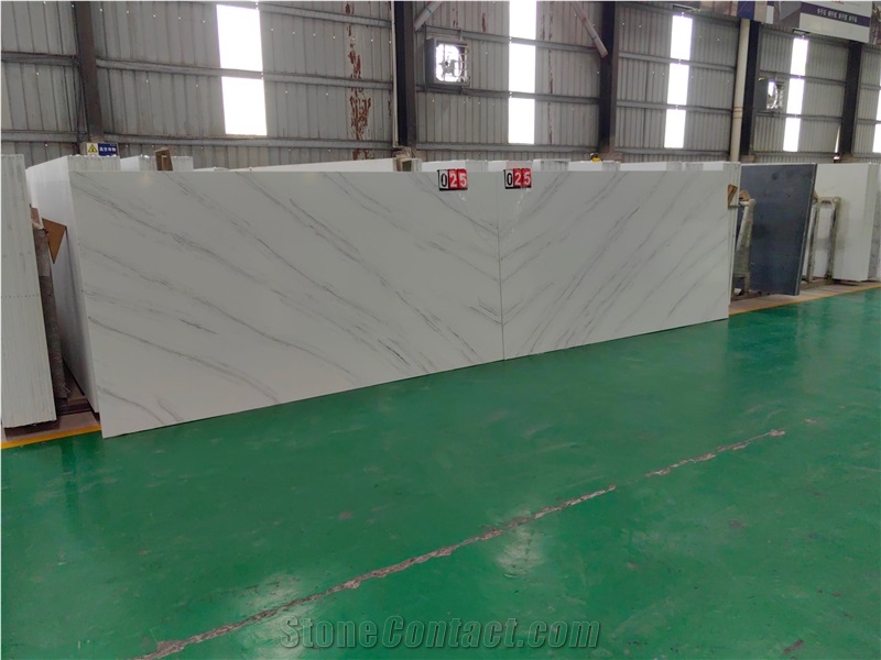 5018 Ariston White Artificial Stone Quartz Slabs