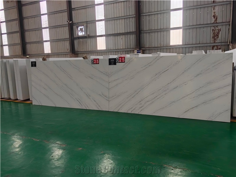 5018 Ariston White Artificial Stone Quartz Slabs