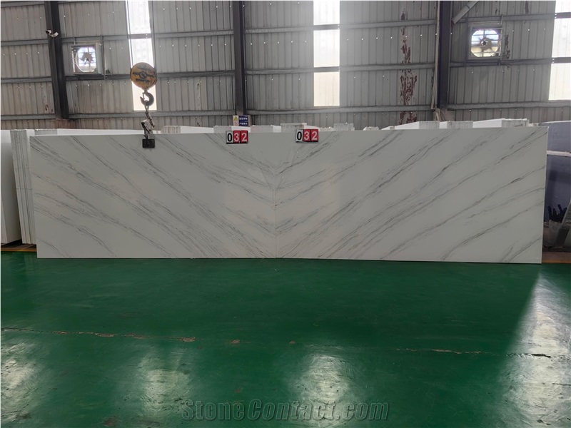 5018 Ariston White Artificial Stone Quartz Slabs