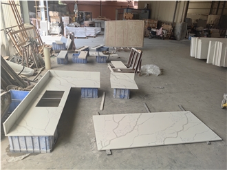 5042 Laza White Artificial Quartz Kitchen Countertops