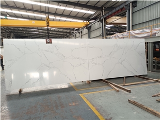 GOLDTOP 5058 Calacatta Ocean Quartz Slabs For Hotel