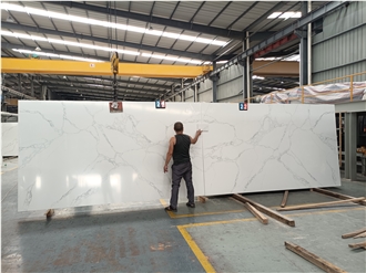 GOLDTOP 5058 Calacatta Ocean Quartz Slabs For Hotel