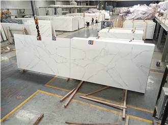 GOLDTOP 5058 Calacatta Ocean Quartz Slabs For Hotel