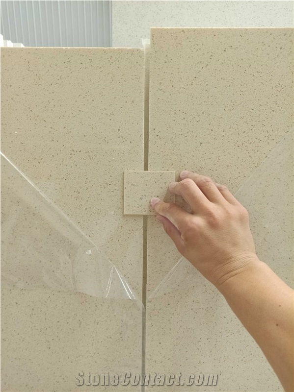 Sparkle Beige Quartz Artificial Stone Slabs