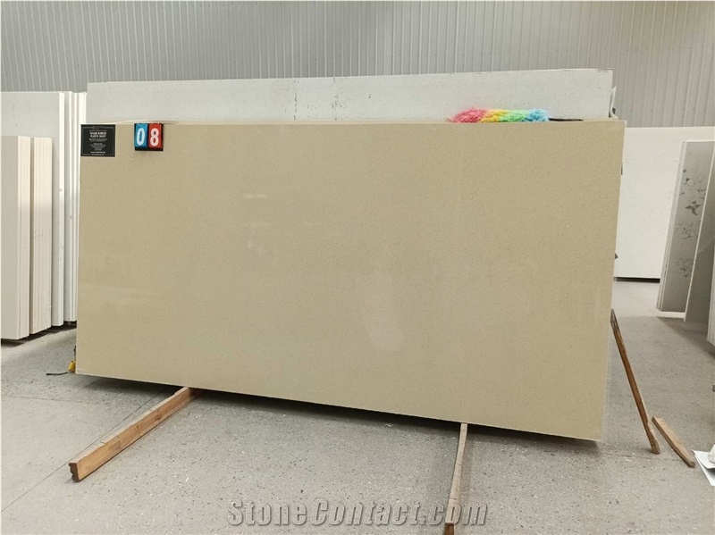 Sparkle Beige Quartz Artificial Stone Slabs