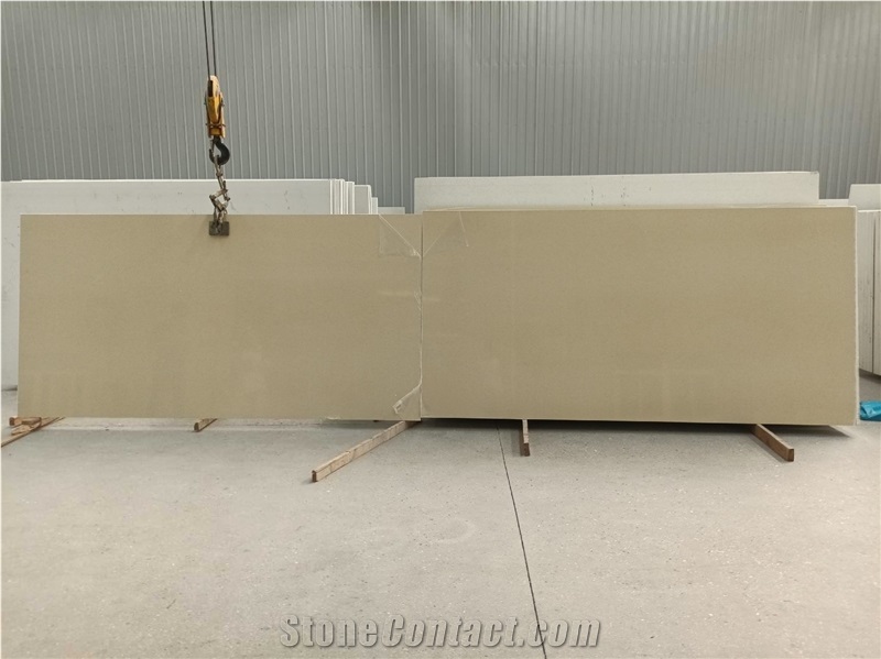 Sparkle Beige Quartz Artificial Stone Slabs