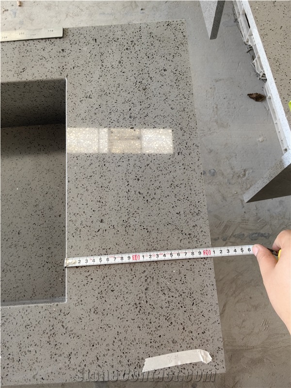 Sparkle Grey Quartz Artificial Stone Countertop
