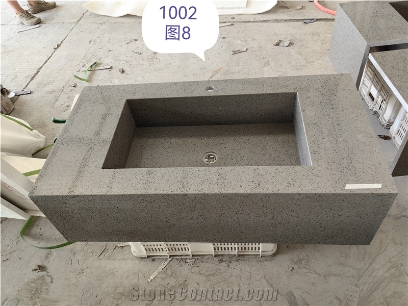 Sparkle Grey Quartz Artificial Stone Countertop