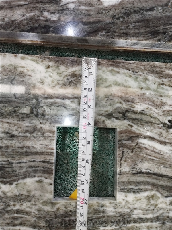 Fantasy Brown Marble Unique Natural Marble Double Sink Island Tops