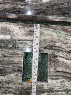 Fantasy Brown Marble Unique Natural Marble Double Sink Island Tops