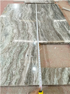 Fantasy Brown Marble Unique Natural Marble Double Sink Island Tops