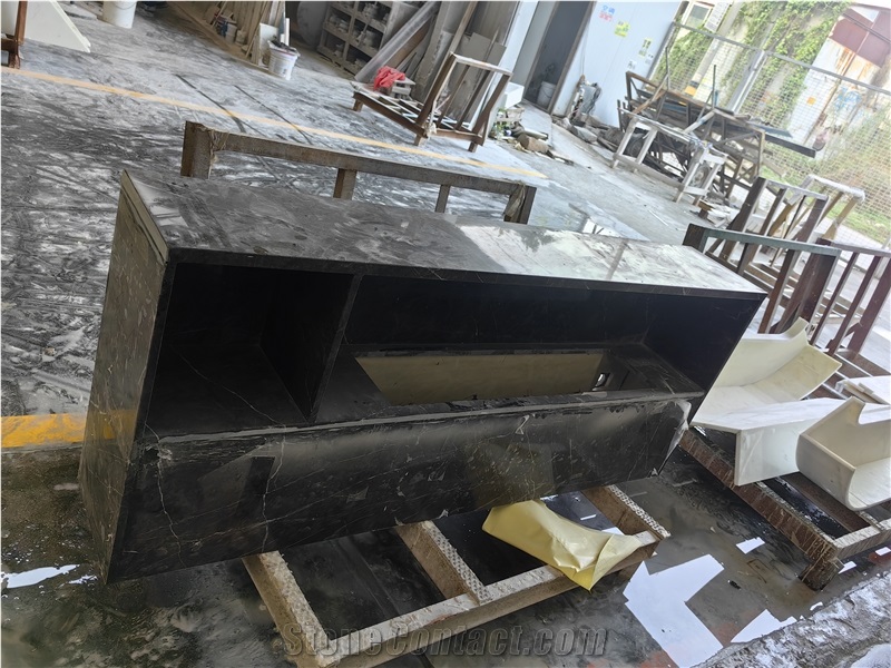 GOLDTOP Good Quality Polished Wyndham Grey Marble Commercial Counters