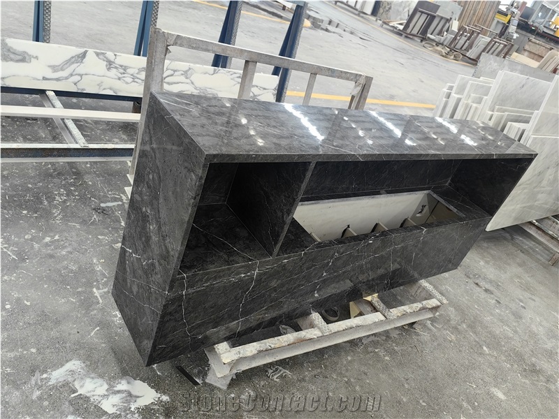 GOLDTOP Good Quality Polished Wyndham Grey Marble Commercial Counters