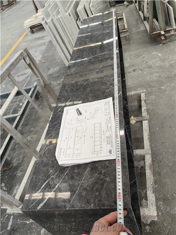 GOLDTOP Good Quality Polished Wyndham Grey Marble Commercial Counters