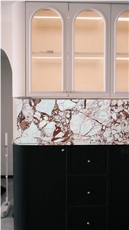 Luxury Design Unique Veins Bulgari Red Marble Countertops