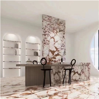 Luxury Design Unique Veins Bulgari Red Marble Countertops