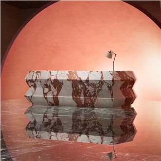 Luxury Design Unique Veins Bulgari Red Marble Countertops