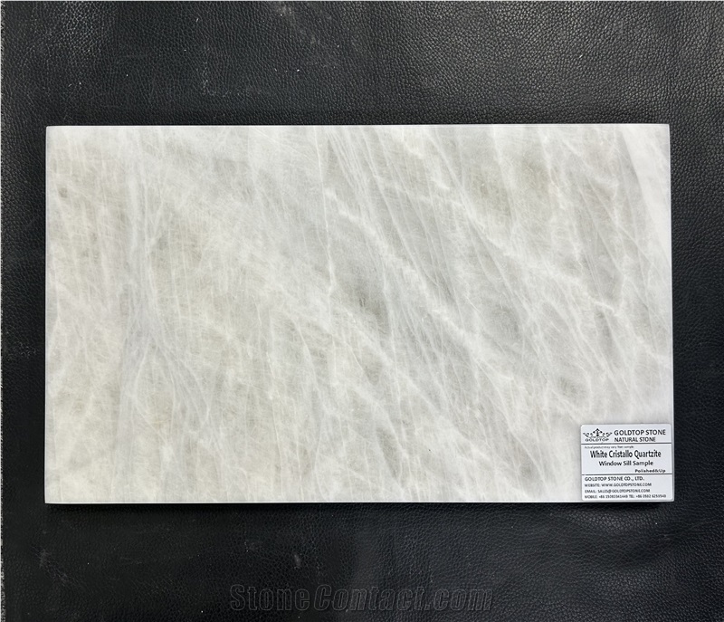 Natural Custom Luxury Design White Cristallo Quartzite Tiles