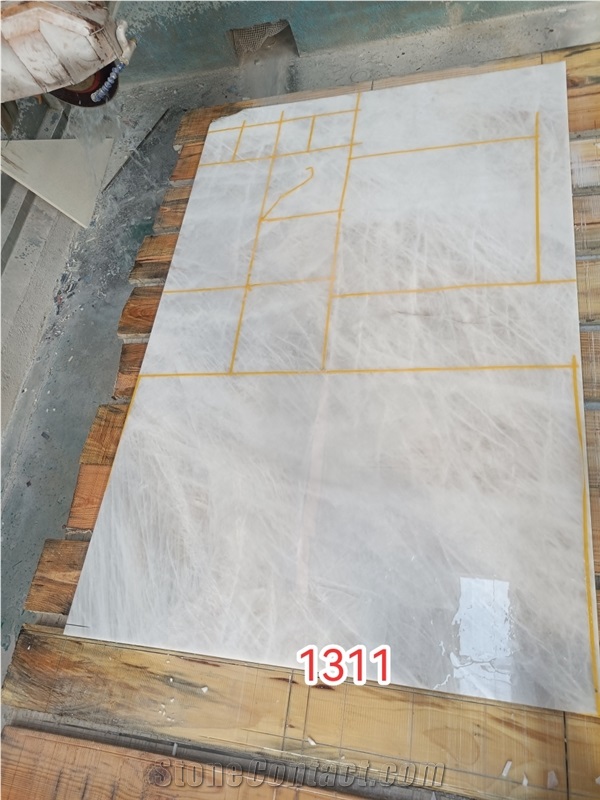 Natural Custom Luxury Design White Cristallo Quartzite Tiles