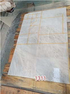 Natural Custom Luxury Design White Cristallo Quartzite Tiles