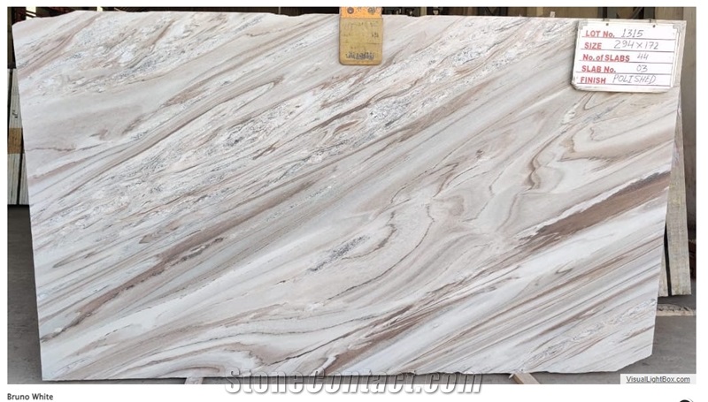 Bruno White Marble Slabs