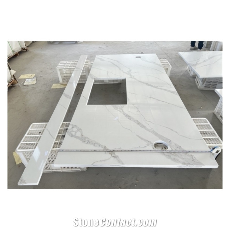 Calacatta White Quartz Artificial Stone Countertop