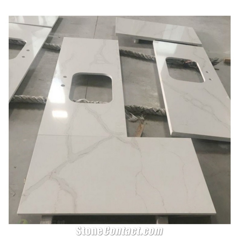 Calacatta White Quartz Artificial Stone Countertop