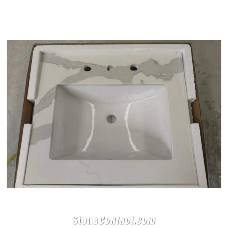 Calacatta White Quartz Artificial Stone Countertop